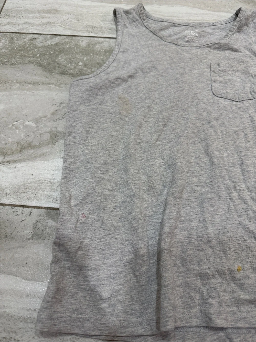 Carter's Gray Tank Top with Chest Pocket